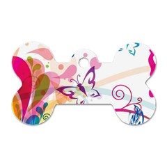 Butterfly Vector Art Dog Tag Bone (two Sides) by Amaryn4rt