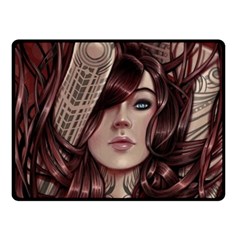 Beautiful Women Fantasy Art Double Sided Fleece Blanket (small)  by Amaryn4rt