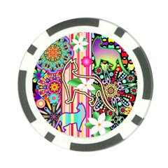 Mandalas, Cats And Flowers Fantasy Digital Patchwork Poker Chip Card Guard by BluedarkArt