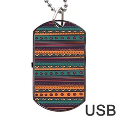 Ethnic Style Tribal Patterns Graphics Vector Dog Tag Usb Flash (one Side) by Amaryn4rt