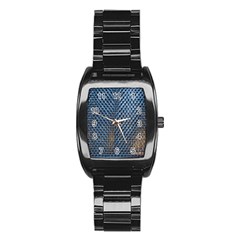 Parametric Wall Pattern Stainless Steel Barrel Watch by Amaryn4rt