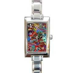 Vector Art Pattern Rectangle Italian Charm Watch by Amaryn4rt