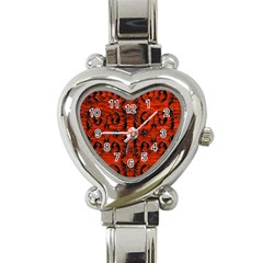 3d Metal Pattern On Wood Heart Italian Charm Watch by Amaryn4rt