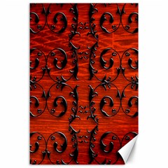 3d Metal Pattern On Wood Canvas 24  X 36  by Amaryn4rt