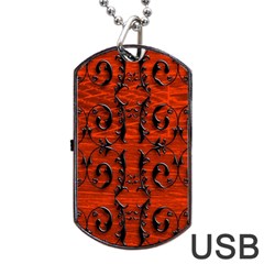 3d Metal Pattern On Wood Dog Tag Usb Flash (one Side) by Amaryn4rt