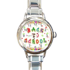 Back To School Round Italian Charm Watch by Amaryn4rt