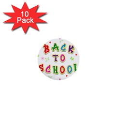 Back To School 1  Mini Buttons (10 Pack)  by Amaryn4rt