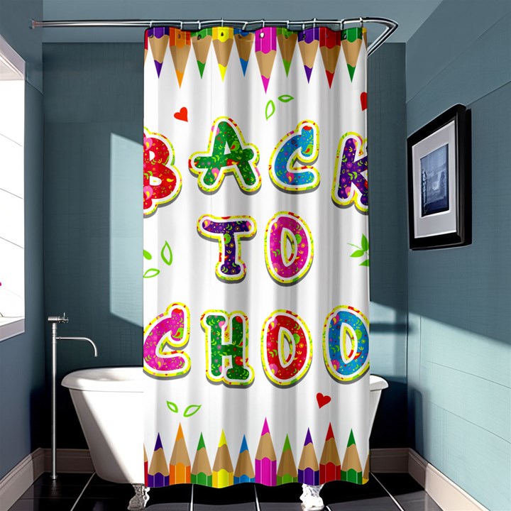 Back To School Shower Curtain 36  x 72  (Stall) 