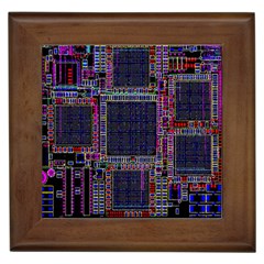 Technology Circuit Board Layout Pattern Framed Tiles by Amaryn4rt