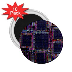 Technology Circuit Board Layout Pattern 2 25  Magnets (10 Pack)  by Amaryn4rt