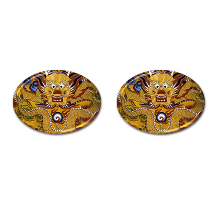 Chinese Dragon Pattern Cufflinks (Oval)