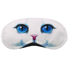 Cute White Cat Blue Eyes Face Sleeping Masks by Amaryn4rt