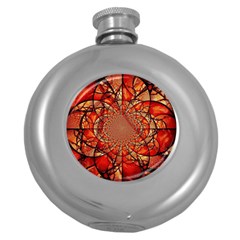 Dreamcatcher Stained Glass Round Hip Flask (5 Oz) by Amaryn4rt