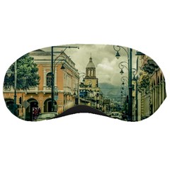 Historic Center Urban Scene At Riobamba City, Ecuador Sleeping Masks by dflcprints