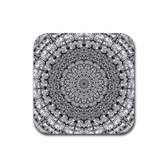 Mandala Boho Inspired Hippy Hippie Design Rubber Coaster (square)  by CraftyLittleNodes