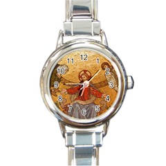 Gold Jesus Round Italian Charm Watch by boho