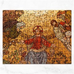 Gold Jesus Rectangular Jigsaw Puzzl by boho