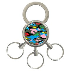 Rainbow Camouflage 3-ring Key Chains by boho