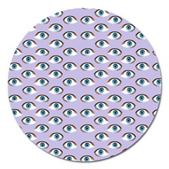 Purple Eyeballs Magnet 5  (round) by boho