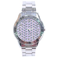 Purple Eyeballs Stainless Steel Analogue Watch by boho