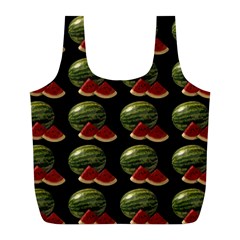 Black Watermelon Full Print Recycle Bags (l)  by boho