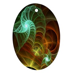 Art Shell Spirals Texture Oval Ornament (two Sides) by Simbadda