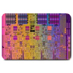 Circuit Board Pattern Lynnfield Die Large Doormat  by Simbadda