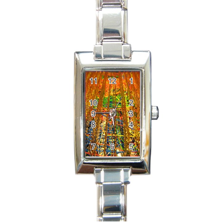 Circuit Board Pattern Rectangle Italian Charm Watch