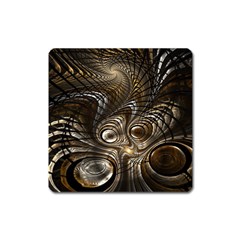 Fractal Art Texture Neuron Chaos Fracture Broken Synapse Square Magnet by Simbadda