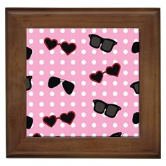 Pisunglass Tech Pink Pattern Framed Tiles by Simbadda