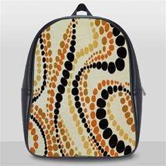 Polka Dot Texture Fabric 70s Orange Swirl Cloth Pattern School Bags(large)  by Simbadda