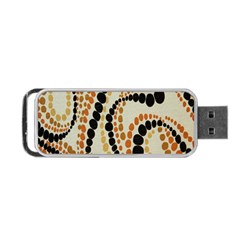 Polka Dot Texture Fabric 70s Orange Swirl Cloth Pattern Portable Usb Flash (one Side) by Simbadda