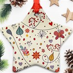 Spring Floral Pattern With Butterflies Ornament (Star) Front