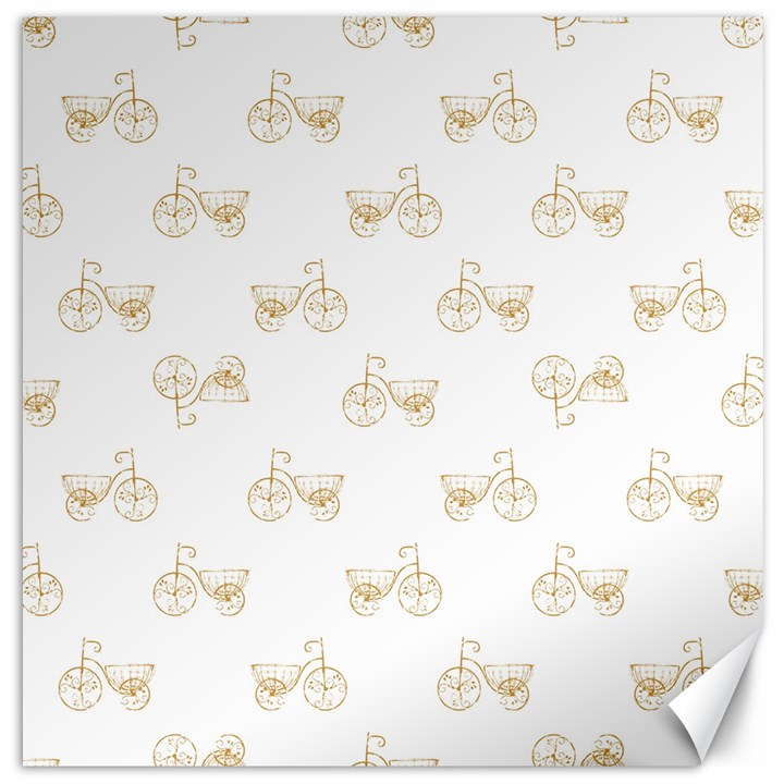 Retro Bicycles Motif Vintage Pattern Canvas 12  x 12  