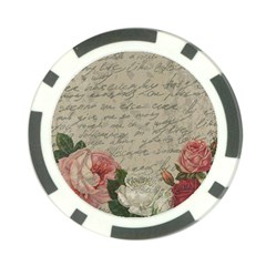 Vintage Roses Poker Chip Card Guard by Valentinaart