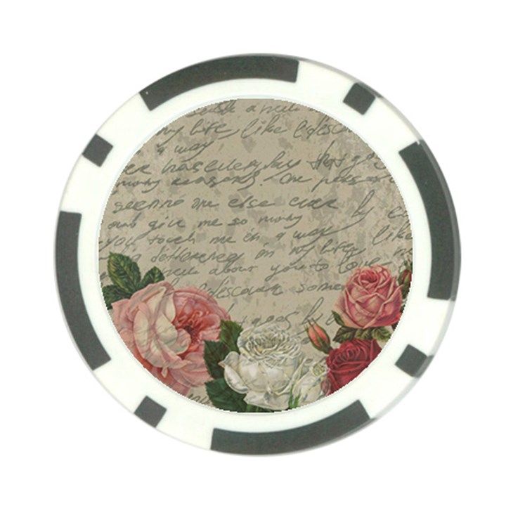 Vintage roses Poker Chip Card Guard