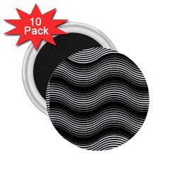 Two Layers Consisting Of Curves With Identical Inclination Patterns 2 25  Magnets (10 Pack)  by Simbadda