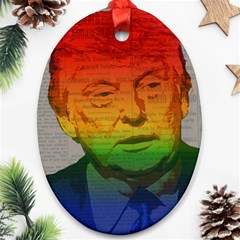 Rainbow Trump  Ornament (oval) by Valentinaart