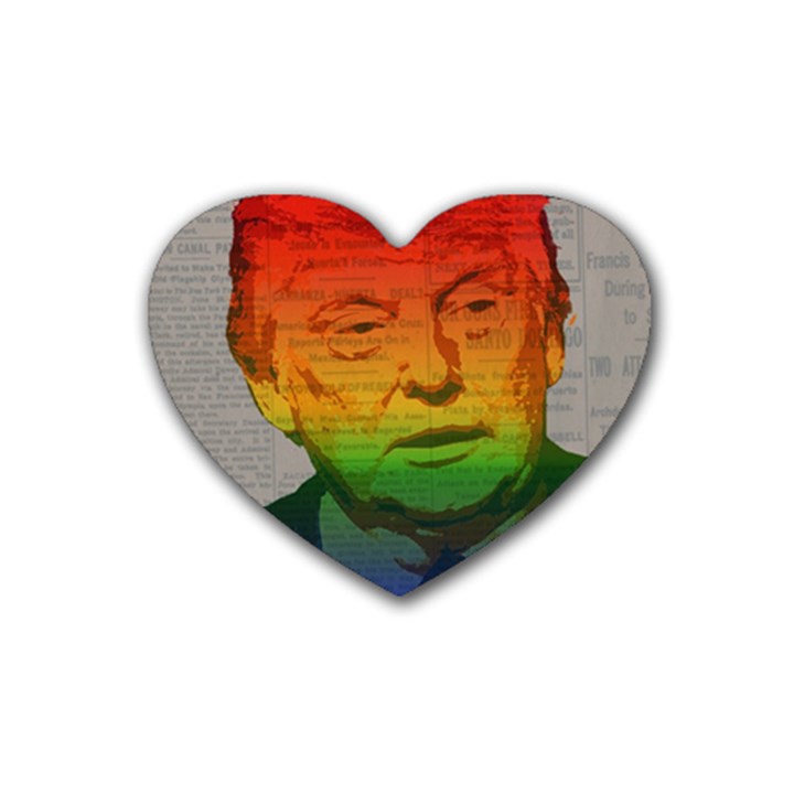 Rainbow Trump  Rubber Coaster (Heart) 