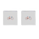 Bicycle Sports Drawing Minimalism Cufflinks (Square) Front(Pair)