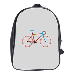 Bicycle Sports Drawing Minimalism School Bags(large)  by Simbadda