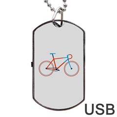 Bicycle Sports Drawing Minimalism Dog Tag Usb Flash (two Sides) by Simbadda