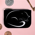 Cat Black Vector Minimalism Mini Coin Purses Front