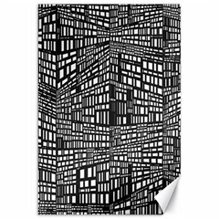 Recursive Subdivision Between 5 Source Lines Screen Black Canvas 20  X 30   by Simbadda