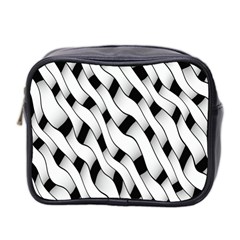 Black And White Pattern Mini Toiletries Bag 2-side by Simbadda