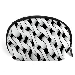 Black And White Pattern Accessory Pouches (large)  by Simbadda