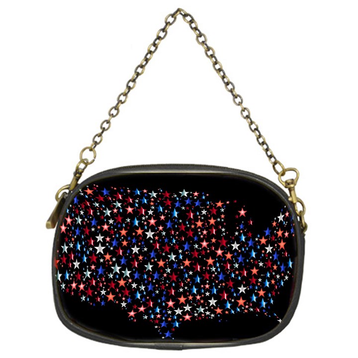 America Usa Map Stars Vector  Chain Purses (One Side) 