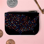 America Usa Map Stars Vector  Mini Coin Purses Back