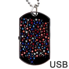 America Usa Map Stars Vector  Dog Tag Usb Flash (two Sides) by Simbadda