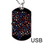 America Usa Map Stars Vector  Dog Tag USB Flash (Two Sides) Front